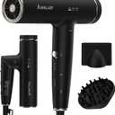 Plasma Ion Hair Dryer with Diffuser for Curly Hair, 110000 RPM Professional High Speed Blow Dryer with Plasma Ion, 1500W Foldable Travel Hairdryer with 6.5 Ft Cord Fast Drying for Women Men