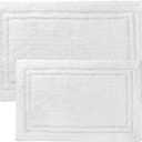 Superior 2-Pack Bath Rugs, Premium 100% Combed Cotton with Non-Slip Backing, Soft, Plush, Fast Drying and Absorbent - White, 20" x 30" and 24" x 36" Bath Mat Set