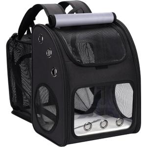 Cat Carrier Backpack, Expandable Pet Carrier Backpack for Cats, Dogs and Small Animals, Portable Pet Travel Backpack, Airline Approved, Ideal for Traveling/Hiking/Camping, Black, XL