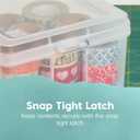 IRIS USA Vertical Plastic Flip Top Storage Containers Bins with Lids for Pantry, Home, Office, Organization, Small, Stackable Hinged Organizer with Latches, Clear, 10 Pack