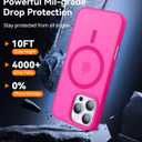CANSHN Magnetic Compatible with iPhone 16 Pro Max Case [Compatible with Magsafe] [Translucent Matte] Slim Thin Shockproof Protective Bumper Phone Case Cover 6.9 Inch - Hot Pink