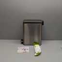 EKO Small Bathroom Trash Can with Lid Soft Close, Step Pedal, 10 Liter / 2.6 Gallon Stainless Steel Garbage Can with Removable Inner Bucket, Anti-Fingerprint Finish (Silver)