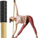 5ft Yoga Stick from Natural Bamboo - Non-Slip Handle Stretching Stick for Mobility,Versatile Exercise Tool with Flexibility,Stretch Bar for All Fitness Levels,Rehabilitation,and Posture (Wood)