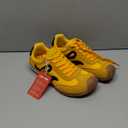 LUCKY STEP Women's Retro Tennis Fashion Sneakers Classic Casual Thin Sole Cute Comfortable Genuine Leather Trainer Ligheweight Trendy Walking Shoes (8.5, Yellow/Black)