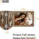 decorUhome Triple 7x5 Picture Frame Horizontal, Engineered Wood Trifold Photo Frame with Plexiglass for Tabletop Display, 7x5, Oak
