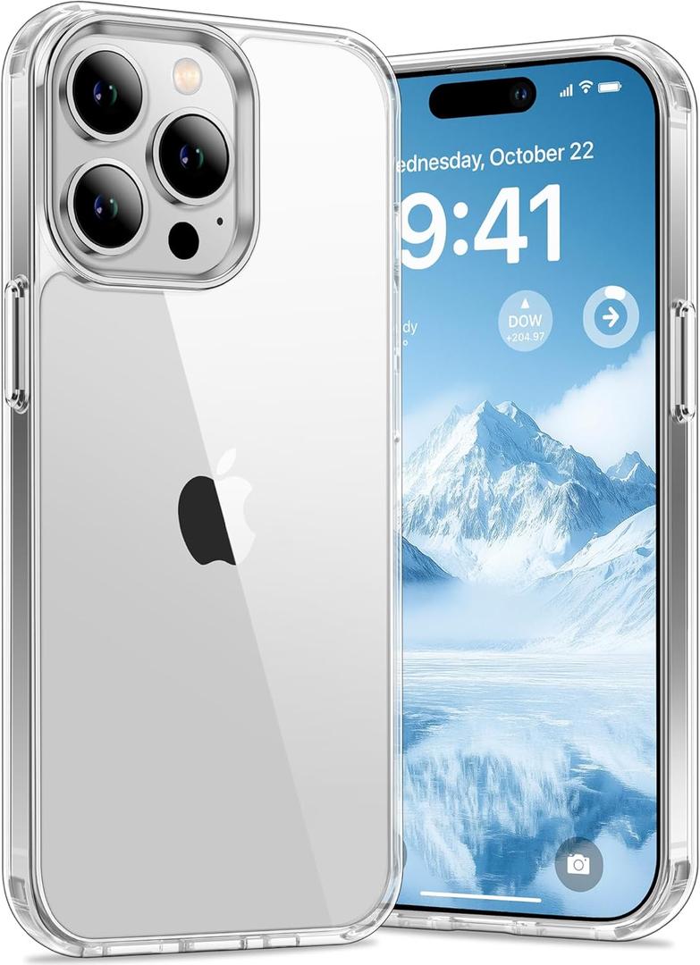Vakoo Case for iPhone 14 Pro Max | Clear Anti-Yellowing, Hard Back, Military-Grade Drop Protection, Supports Wireless Charging - Transparent
