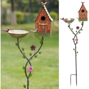 HLQMFHT 56" H Bird Baths for Outdoors,Metal Bird Bath,Birdhouse Garden Stakes,Birdhouses for Outdoors,Garden Yard Decor