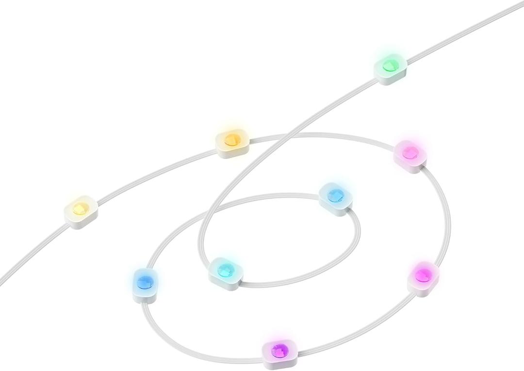 YEELIGHT Outdoor Permanent String Light , 16.5 Ft, max. Length 150 Ft, 20+ Lighting Effect, RGB LED, Music Sync, APP Control for DIY, for Eaves/Halloween/Christmas/Party