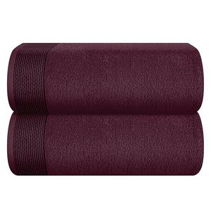 Belizzi Home Cotton 2 Pack Oversized Bath Sheet 35 x 70, Large Bath Sheet, Ultra Absorbent, Compact, Eco-Friendly and 100% Recyclable, Quick Drying and Lightweight Towel - Burgundy