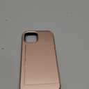 Nvollnoe Compatible with iPhone 15 Case with Card Holder Heavy Duty Protective Dual Layer Shockproof Hidden Card Slot Slim Wallet Phone Cover for Women&Men 6.1 inch(Rose Gold)