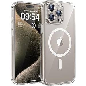 TOCOL Magnetic for iPhone 15 Pro Max Case Clear, Upgraded Full Camera Protection, Compatible with MagSafe, Non Yellowing, Phone Bumper 6.7Inch (Clear)