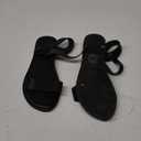 DREAM PAIRS Women's Ankle Strap Flat Sandals Open Toes One Band Buckle Summer Dressy Sandals (8.5, Black Monochrome)