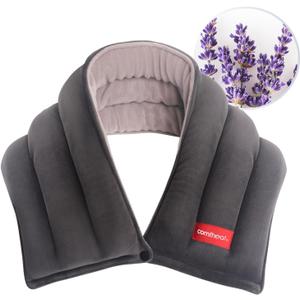 Microwavable Heating Pads for Neck Pain Relief, Moist Heated Neck Wrap Warmer, Cold and Hot Compress with Lavender Aroma, Versatile Microwave Heat Pad for Sore Muscle Relief, 25 x 5.7 Inches