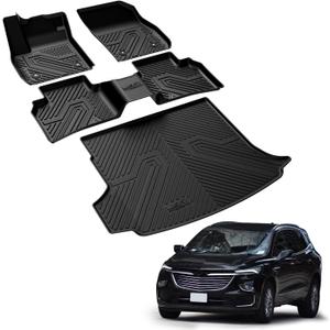 LASFIT Floor Mats & Cargo Mat for Buick Envision 2021-2026, TPE All Weather Protection Custom Fit 1st & 2nd Row Trunk Mats Rubber Car Liners for Envision Automotive Accessories, Black, Easy to Clean