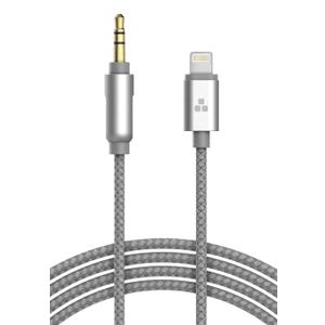 (Apple MFI Certified) iPhone Aux Lightning Cord to Male 3.5mm Auxiliary Cable (iPhone Audio Link to Car Jack, Headphones & Speakers) (Gray)