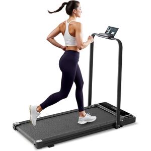 NEWBULIG Under Desk Walking Pad Treadmill, Portable Compact Electric Treadmill with Remote Control, Quiet Fitness Equipment for Home & Office, Black&Sliver (42.3"*22.1"*38")