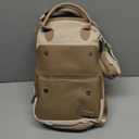 KeaBabies Diaper Bag Backpack - Multifunctional Travel Diaper Back Packs, Maternity Baby Changing Bags, Compact 12L Capacity, PU Leather, Waterproof, Unisex, Nappy Changing Pad (Latte)