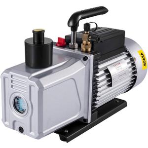 VEVOR Vacuum Pump 12CFM 1 HP Single Stage Air Conditioning Vacuum Pump 110V 5PA Ultimate Vacuum Refrigerant HVAC Air Tool Rotary Vane Vacuum Pump for Automobile Vacuum Evacuation