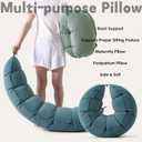 Peallow(Pat. Pend) Long Round Body Pillow for Adults, Bolster Pillow for Sleeping, Soft and Supportive Pillow for Sleeping & Lumbar Support (Slate Blue,47")