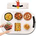 Electric Warming Mat for Food,23"*16" Warming Tray with 7 Adjustable Temp, 10s Fast Heating, 4 Timer Settings, Child Lock, Portable Silicone Heating Tray for Gatherings, Parties, Home Daily Use, Beige