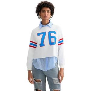 Oversized Sweatshirt for Women Y2K Graphic Crewneck Pullover Sweater Loose Fit Long Sleeve T-Shirt Tops People Doop Sweatshirts FP Dupes Vintage Star Striped Print Cute Fall Clothes size m