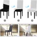 MOSAYT Velvet Stretch Chair Covers for Dining Room Set of 4 - Soft Slipcovers with Thick Removable Fabric for Parsons Chairs, Washable Seat Protectors for Kitchen, Banquet & Home Decor, White