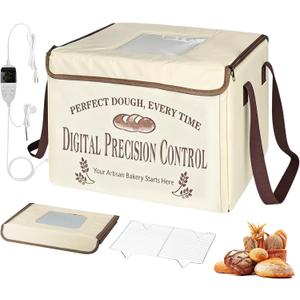 Bread Proofing Box, Folding Dough Proofing Warming Box with 50-113 Temp Control & 48h Timer, Proofer Oven with Metal Rack, Ideal for Sourdough, Bread Baking, Pizza, Yogurt, Kombucha, 5-Layer Fabric