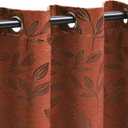 BNM Room Darkening Blackout Curtain Panels with 8 Grommets, Perfect Drapes for Kitchen, Bedroom or Living Room Windows, Modern Boho Leaves Blackout Curtains, Set of 2, 52" x 96", Antique Copper