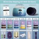 BLITZWAX Back and Nose Waxing Kit for Men, Hard Wax Warmer for Brazilian, Body and Face, At Home Hair Removal Kit, Beginner Friendly, Quick Heating, 93 Accessories, Blue Waves