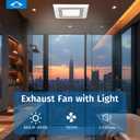 Tech Drive Very-Quiet 70 CFM, 2.0 Sone Bathroom Ventilation and Exhaust Fan With LED light 4000K 600LM(70CFM),Ceiling Mounted Fan,Easy to Install