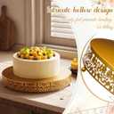 Wenqik 20 Inch Gold Cake Stand Set Metal Round Cupcake Dessert Stand with Cake Cutting, Flower Spatula Wedding Cupcake Pastry Display Candy Holder Display for Wedding Party Birthday Baby Shower