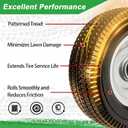 10" Solid Tire Replacement 4.10/3.50-4 Flat Free Tire and Wheel for Garden Carts, Hand Trucks, Wheelbarrows,10x3.50-4" with 5/8" Axle Bore & 2 1/4" Offset Hub (2 Pack)