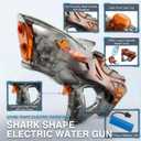Electric Water Guns for Adults and Kids, 1000 Water Shots, Automatic Squirt Guns with 32Ft Long Range, LED Light, 100% Leakproof, Birthday Gifts, Summer Pool Beach Games, Transparent Blue