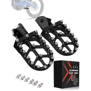 JFG RACING Dirt Bike Foot Pegs,7075 Aluminum CNC Pedals Rests for Surron Light Bee X and S/E Ride Pro S SS SR/CRF150F CRF230F 03-19/CRF250F 19-24/XR150L 15-24/KDX200 83-94-Black