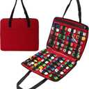 Toy Car Organizer Carrying Case Compatible with Matchbox Cars, Portable Carrying Container Carrier Holder Fit for 52 Toy Car Storage (Toy Cars Not Included) (52 Slots Red)