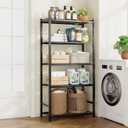 Storage Shelves, 5-Tier Metal Shelving Unit with 120 lbs Per Shelf, Leveling Feet, Storage Rack for Garage, Kitchen, Pantry, Closet, 24" x 11.8" x 61.1", Black