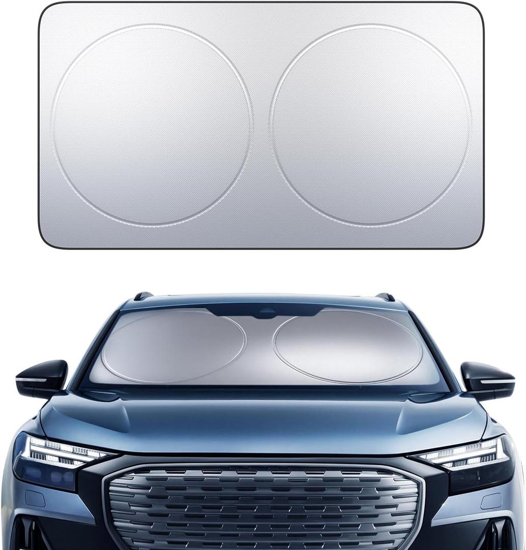 Lamicall Car Windshield Sun Shade  4-Layer Reflective 240T Sun & UV Reflective Windshield Cover Sun Shade | Easy Install, Foldable | 64"x34" Windshield Cover for Medium Sedan, SUV