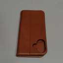 SHIELDON Genuine Leather Case Wallet for iPhone 17 6.3-inch 5G 2025 | Foldable, Magnetic Closure, Kickstand, RFID Blocking Credit Card Holder, Shock-Absorbent Phone Cover - Retro Brown