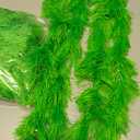 10 pcs Feather Boas 5ft Artificial Fluffy Boas Colorful Feather Boas Set for Women Costume Halloween Wedding Christmas (Green)