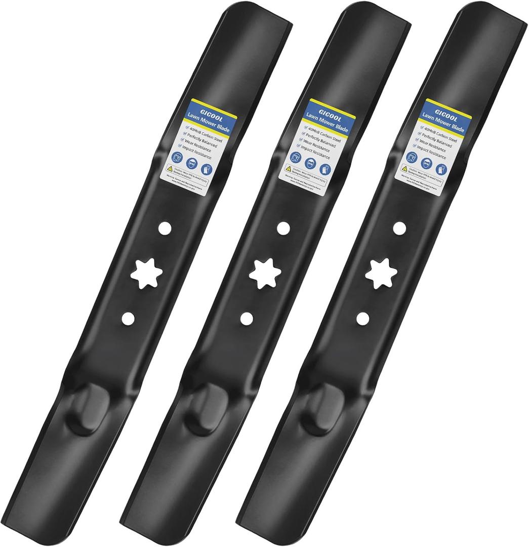 GICOOL 942-05056A Mower Blades with 6 Star Hole for 54" MTD/Cub Cadet/Troy-Bilt Mower Deck, Replaces OEM 742-05056, 942-05056, 742-05056A, CMXGZAM110143, Fits Troy-Bilt XT1 ST54 L54 RZT54, 3-Pack