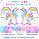 TOVIDO 19-Pc Unicorn Balloon Kit - Unicorn Balloons and 3D Rainbow and Latex Balloons for Birthday Party Decorations
