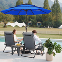JEAREY 9FT 3 Tier Patio Umbrella Outdoor Market Umbrella Table Umbrellas with 8 Ribs 1.5 Pole Push Button Tilt and Crank UV Protection for Garden,Royal Blue