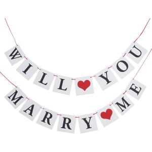 WILL YOU MARRY ME Banner Paper Banner Decorative Hanging Garland for Wedding Engagement Proposal Party