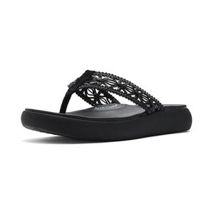 Skechers Women's ASANA Luxe-Ocean Breeze 2 Flip-Flop, Black/Black, 9