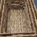 Storage Baskets,Woven Natural Water hyacinth Box with Handle,Kingwillow.(Set of 3)