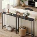 VASAGLE Console Table, Entryway Table, One Piece Top, Easy Assembly, for Hallway, Bedroom, Living Room, 1 Tier, 7.9 x 31.5 x 32 Inches, Charcoal Gray and Ink Black ULNT035BA01S