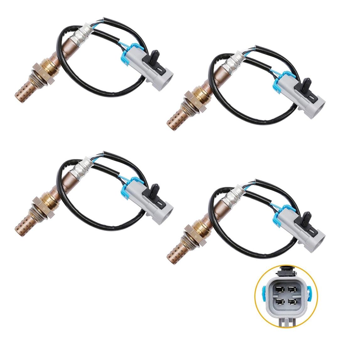 O2 Sensor Upstream & Downstream, Compatible with 2003-2005 Chevy Silverado Suburban Avalanche Tahoe, Cadillac Escalade, GMC Sierra Yukon 5.3L, Oxygen Sensor Replaces# 234-4668 (4Pcs)