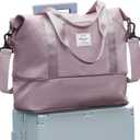 Travel Duffel Bag, Sports Tote Gym Bag, Shoulder Weekender Overnight Bag for Women (B54-pinkpurple)