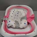 TPN Collapsible Baby Bathtub, Baby Bath Tub with Soft Cushion & Real-Time Thermometer, Baby Bathtub Infant to Toddler Tub (0-36 Months), Portable Newborn Travel Bath tub (Pink)