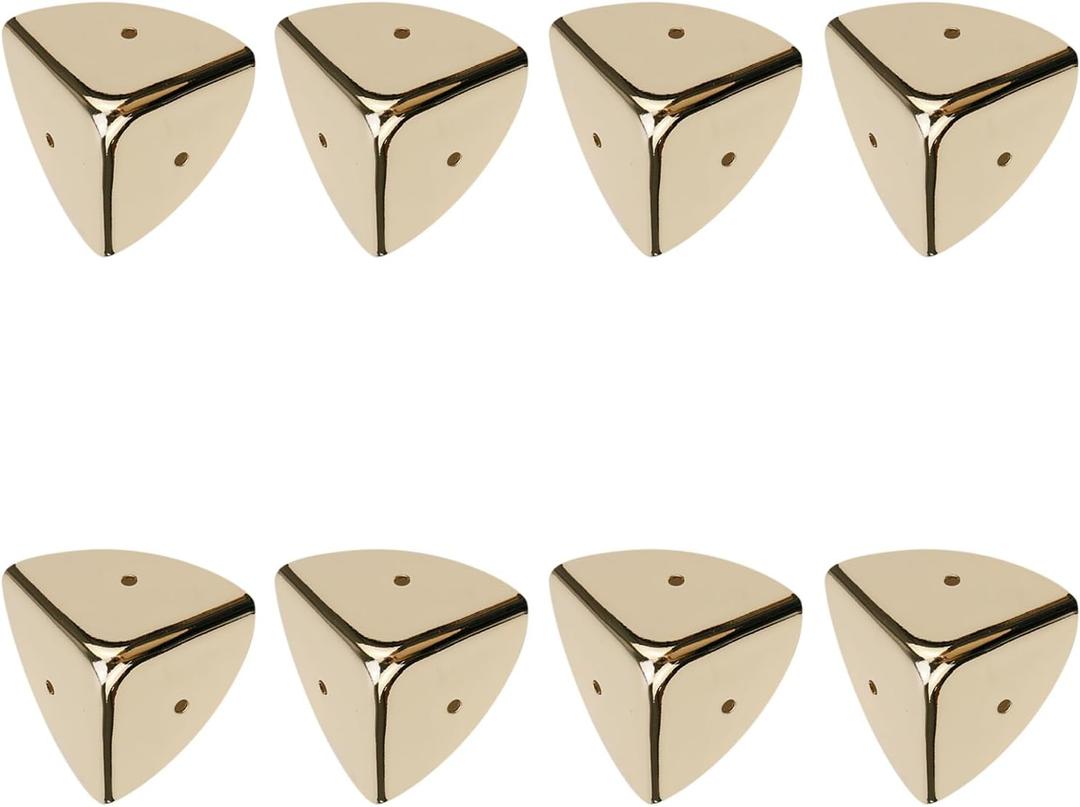 T Tulead Golden Corner Protectors Decorative Box Corner Protector Metal Jewelry Box Corner Guard Iron Guard Edge Cover 1.53-inch, Pack of 8 with Screws